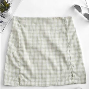 white/green plaid skirt NWOT